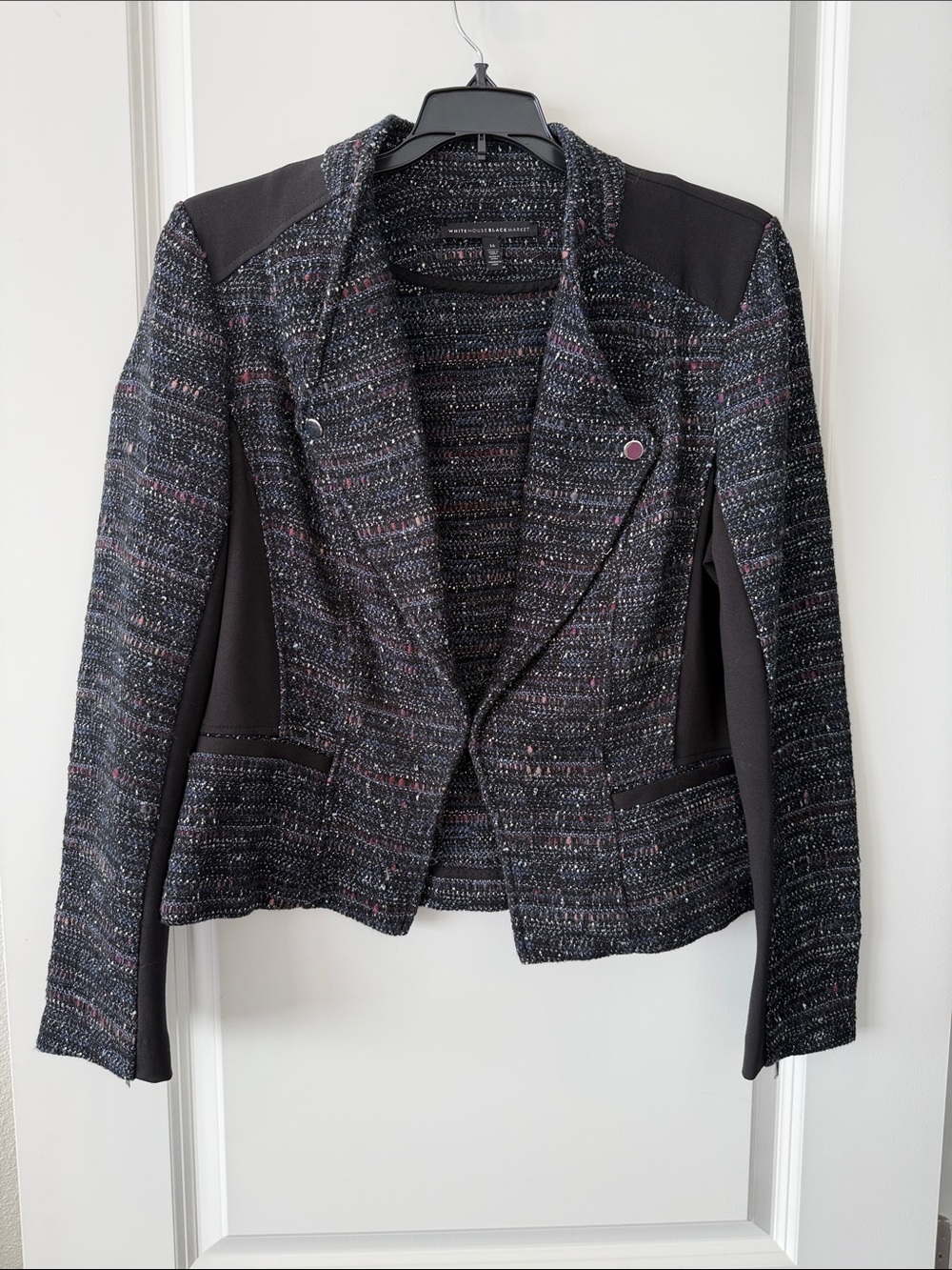 White House Black Market Black Multicolor Tweed Blazer